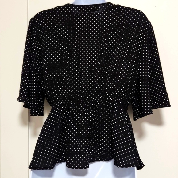 Polka Dot Tie Front Top - Picture 5 of 10